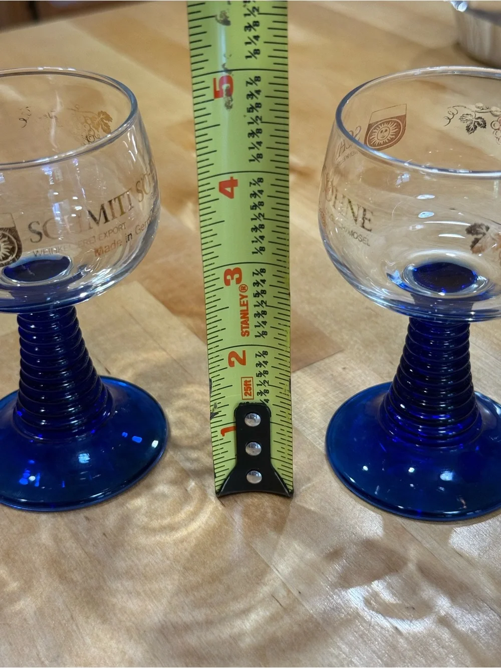 Cobalt Blue Stemmed Goblet - Set of 2